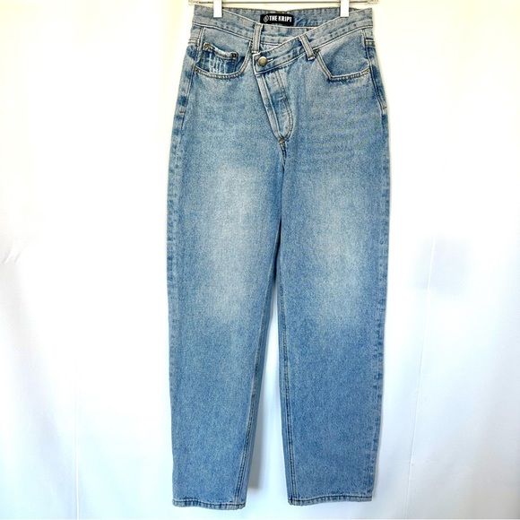 THE KRIPT GAVIN Y2K ASYMETRICAL BUTTON-FLY SLOUCHY LIGHT WASH SKATER JEANS SzS/4 - Picture 14 of 14